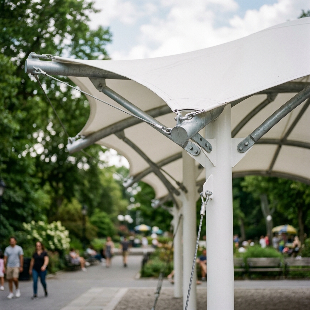 Tensile Structures in UAE – Barzah Shade